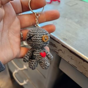 Crochet voodoo doll keychain